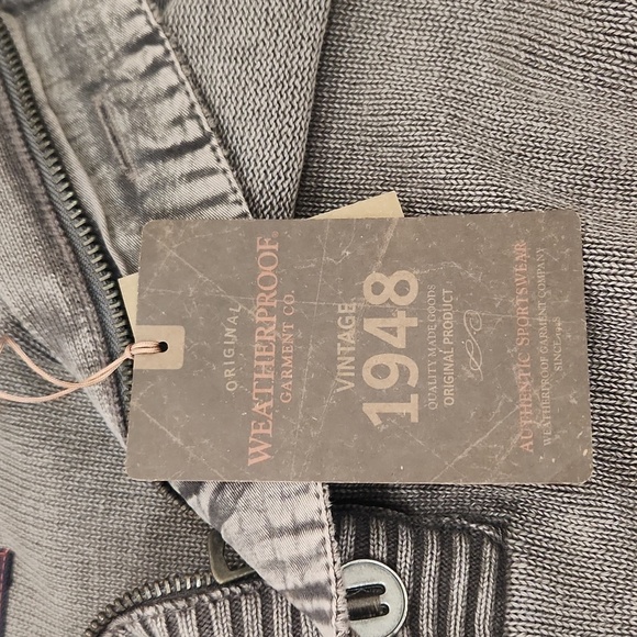 Weatherproof Vintage 1/4 Zip Gray Wash Sweater, Men's Large - Picture 4 of 7